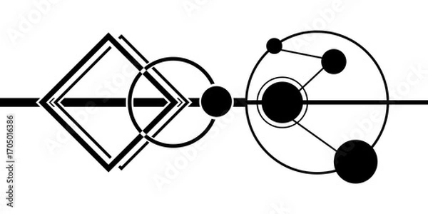 Fototapeta Geometric Simple Line Art design background. Abstract sign symbol.