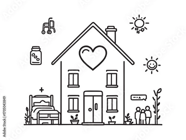 Fototapeta Nursing home ensuring safety and wellness