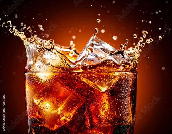 Fototapeta Refreshing Cola Splash — Dynamic Action Background