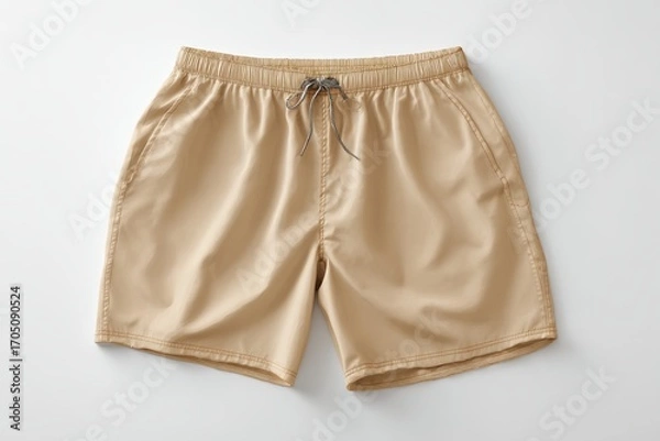 Fototapeta Beige Swim Trunks with Drawstring Waistband