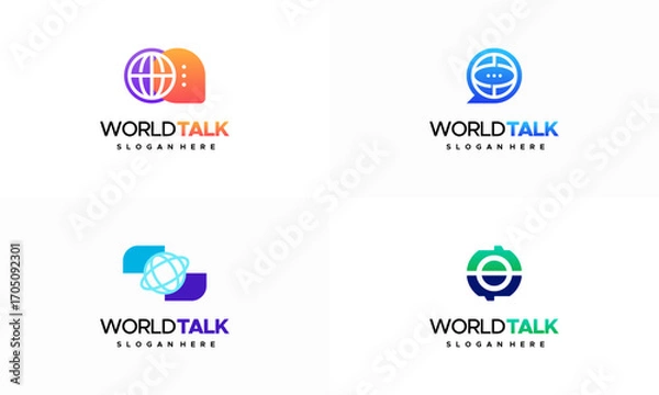 Obraz Set of World Forum logo designs concept vector, World Talk logo symbol designs, Discuss symbol