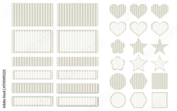 Obraz シンプルフレーム/あしらい／アイコンセット（縦ストライプ黄色系）