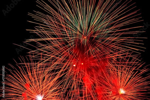 Obraz Abstract colored firework background with free space for text. 