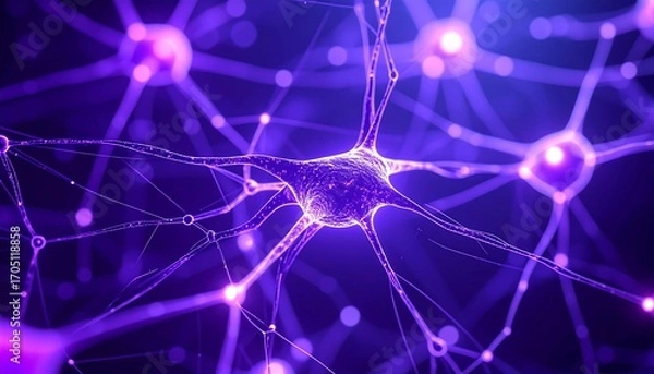 Obraz Neural network, vibrant purple hues