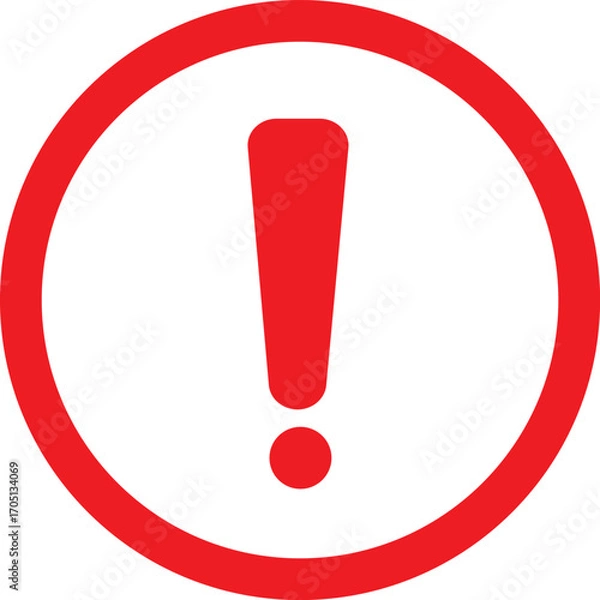 Fototapeta AlertMark Symbol, CautionZone Icon, RedSignal Badge, ExclaimPoint Design