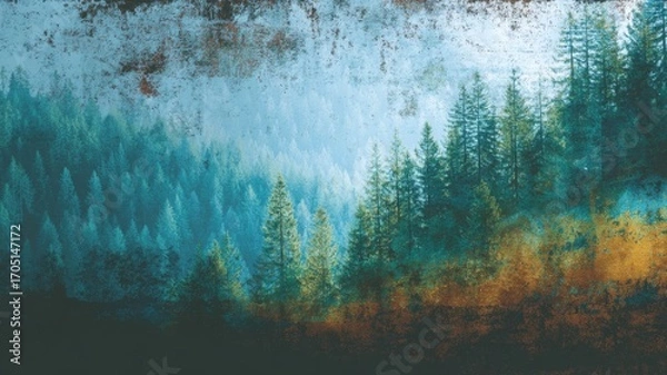 Obraz Seamless forest and tree landscape texture with abstract nature background for wall decor and interior design