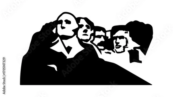Fototapeta Four men in silhouette with transparent background