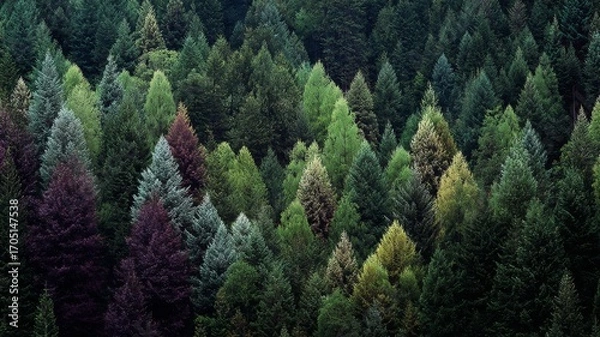 Obraz Seamless forest and tree landscape texture with abstract nature background for wall decor and interior design