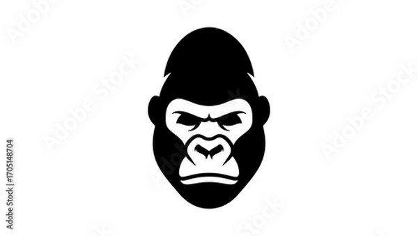Fototapeta Gorilla head with transparent background