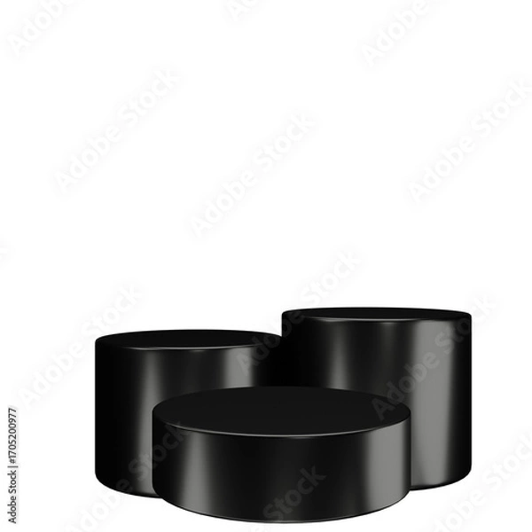 Obraz 3d render podium black color
