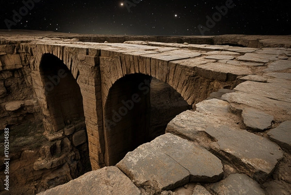 Fototapeta Cosmic landscape features rifts revealing distant stars and mystical formations in an otherworldly setting
