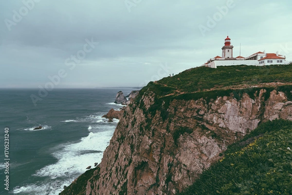 Obraz Dramatic coastal cliffs with waves in Portugal