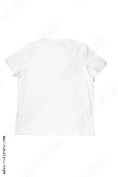 Fototapeta White t-shirt with folds for men and women isolated on white background. Template, mock up for designers