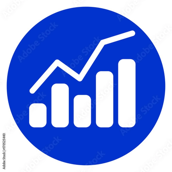 Obraz graph circle blue icon