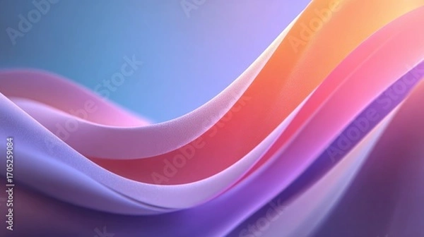 Fototapeta Fluid abstract waves in soft pastel colors creating a serene ambiance.