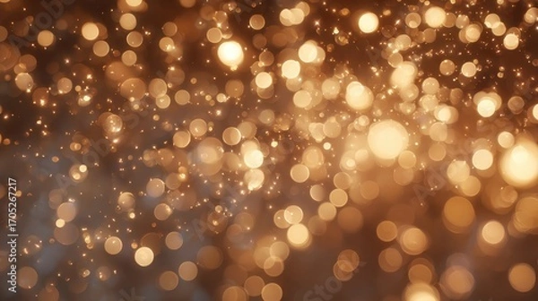 Fototapeta Golden Bokeh Lights Abstract Background