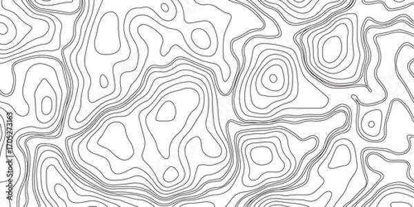 Fototapeta Abstract vector topography map background with wavy contour lines, geometric grid, and mountain relief for hiking, navigation, and cartography design .