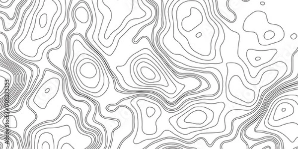 Fototapeta Abstract vector topography map background with wavy contour lines, geometric grid, and mountain relief for hiking, navigation, and cartography design .