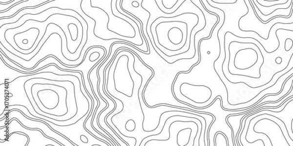 Fototapeta Abstract vector topography map background with wavy contour lines, geometric grid, and mountain relief for hiking, navigation, and cartography design .
