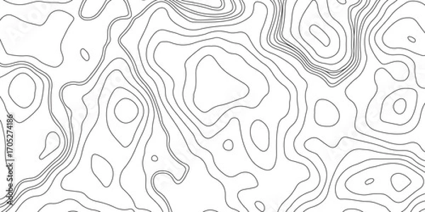 Fototapeta Abstract vector topography map background with wavy contour lines, geometric grid, and mountain relief for hiking, navigation, and cartography design .