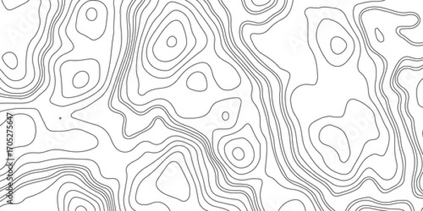 Fototapeta Abstract vector topography map background with wavy contour lines, geometric grid, and mountain relief for hiking, navigation, and cartography design .