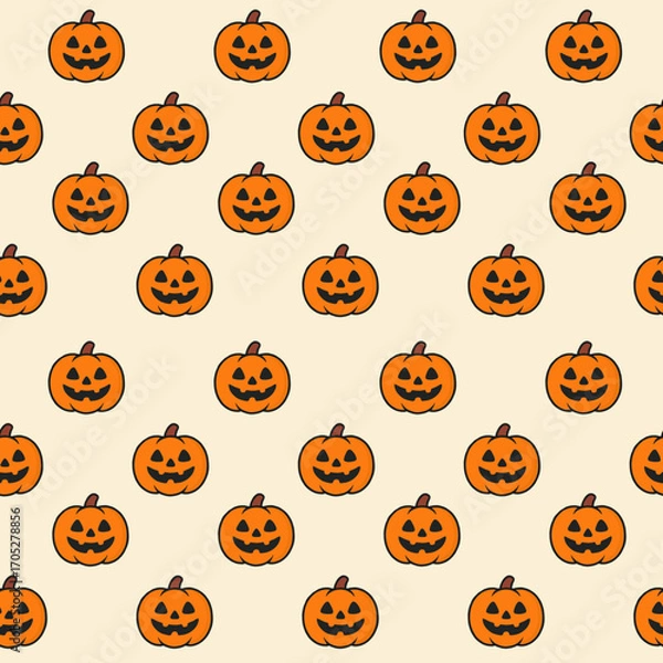 Obraz Halloween vector seamless pattern with pumpkins