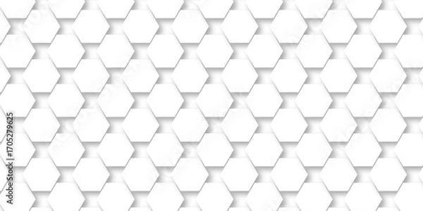 Fototapeta Abstract honeycomb hexagon vector background .Geometric texture design with modern grid, digital tech mesh, seamless tile pattern and futuristic 3D hexagonal structure illustration .