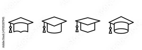 Fototapeta Education icon vector. Graduation cap sign and symbol. Graduate. Students cap
