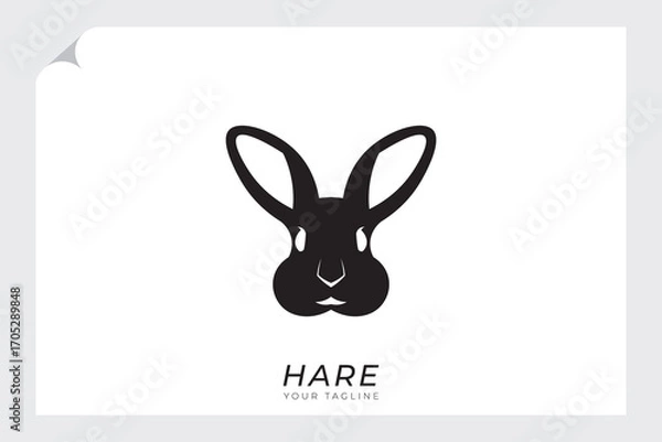 Fototapeta Abstract hare head logo, hare head logo with simple design