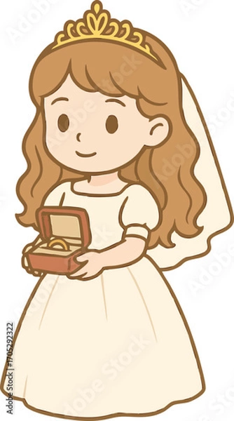 Obraz 결혼식,소녀,금색,화이트,행복한,웨딩드레서,웨딩드레스,약혼,반지,약속,언약,웨딩,신부,신랑