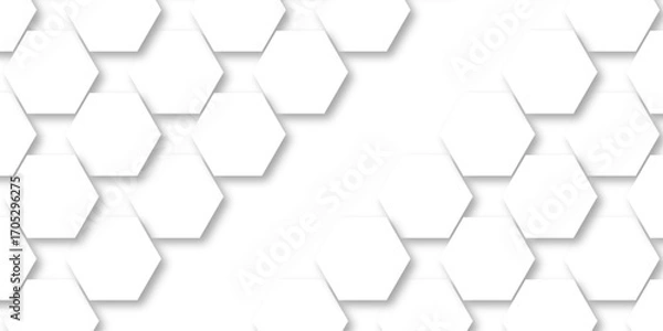 Fototapeta Abstract honeycomb hexagon vector background .Geometric texture design with modern grid, digital tech mesh, seamless tile pattern and futuristic 3D hexagonal structure illustration .
