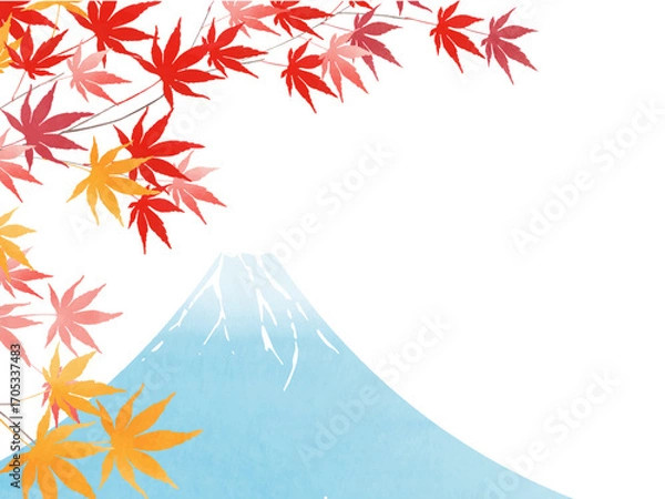 Obraz 紅葉と富士山の和風フレーム