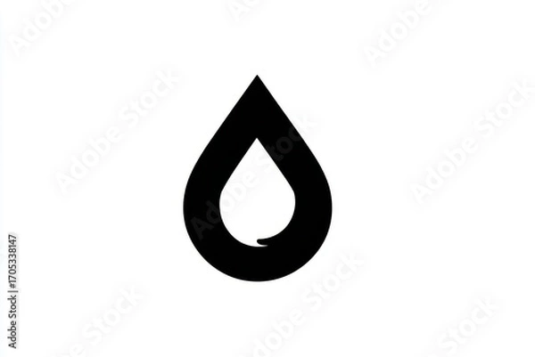 Fototapeta A minimal flat vector design featuring a black water drop icon. Its simplicity makes it ideal for use in logos, environmental graphics, or digital applications focused on water and purity