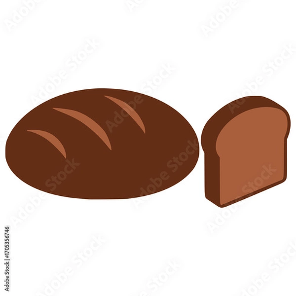 Obraz Rupjmaize Latvian bread flat color vector illustration template design