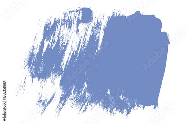 Fototapeta Blue Bold Grainy Brush Stroke Texture. Grunge thick distressed paintbrush design element. Hand draw big bold paint smudge shape