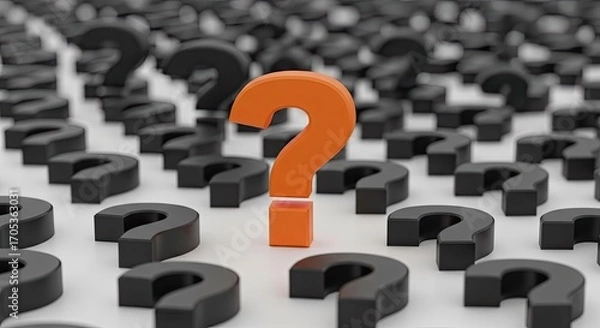 Fototapeta Question Mark Among Many Question Marks.