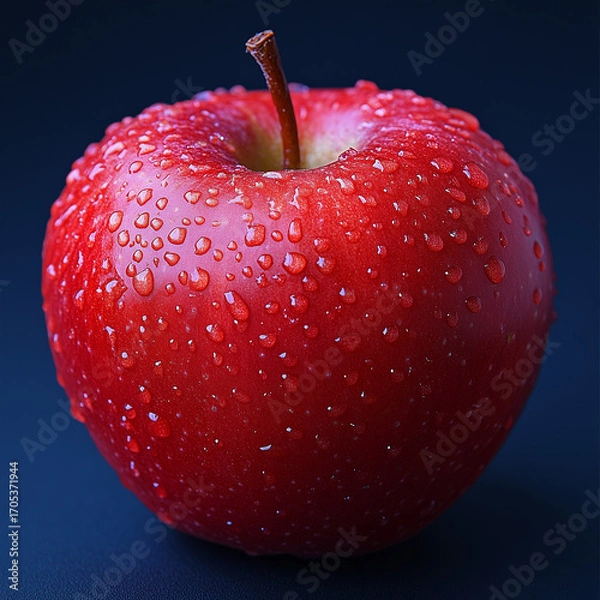 Obraz red apple with water drops