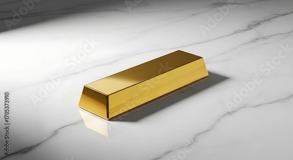 Obraz Close-Up Photo of Gold Bar on Minimalist Marble Background