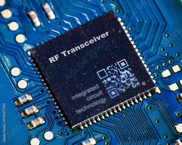 Obraz RF Transceiver IC for both transmitting and receiving RF signals.