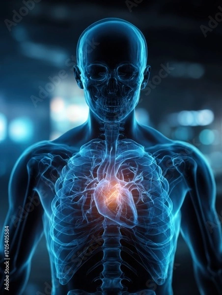 Fototapeta 3D translucent anatomy figure