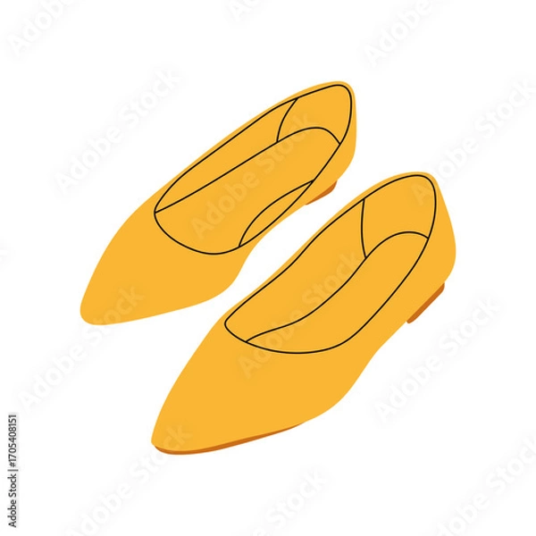Fototapeta Women's colorful summer sandals and shoes in hand drawn styleVector illustration of various open summer sandals with straps, low and high platform isolated. Summer cute slippers and sandals