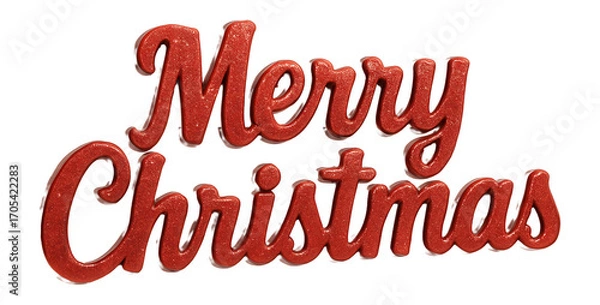 Fototapeta "Merry Christmas" in festive red with glitter overlay