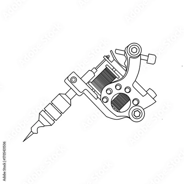 Obraz  tattoo machine vector line