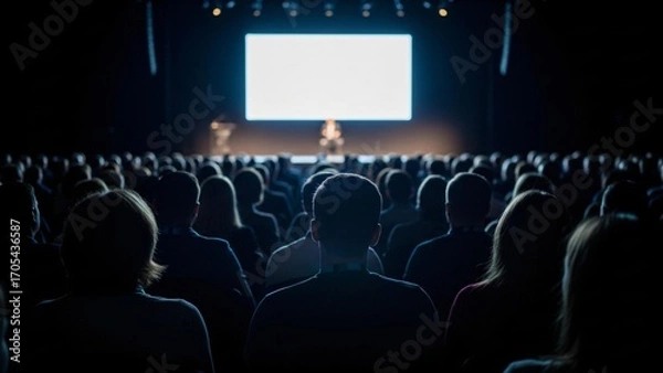 Fototapeta Audience at a conference ready for a presentation
