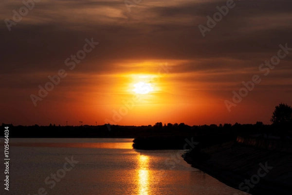 Obraz sunset over the river