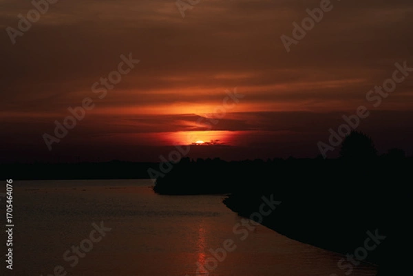 Obraz sunset over the river