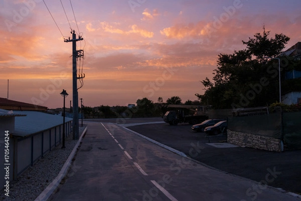 Obraz sunset in the city