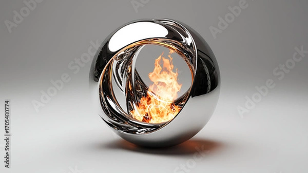 Fototapeta Abstract sphere on light gray background