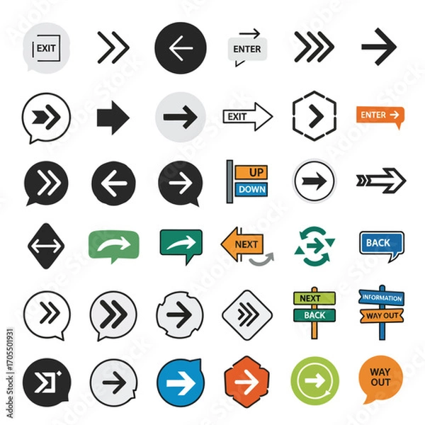 Obraz set icon vector arrow graphic - editable icon