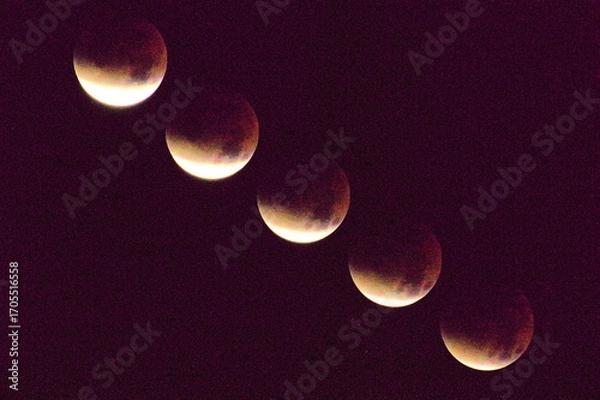 Obraz 満月と皆既月食(2025.9.8撮影)